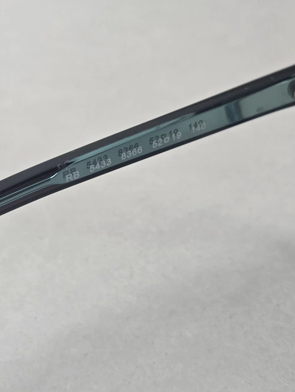 Ray-Ban RB5433 8366 52/19/140 OPTICS Polished Black On Transparent Blue